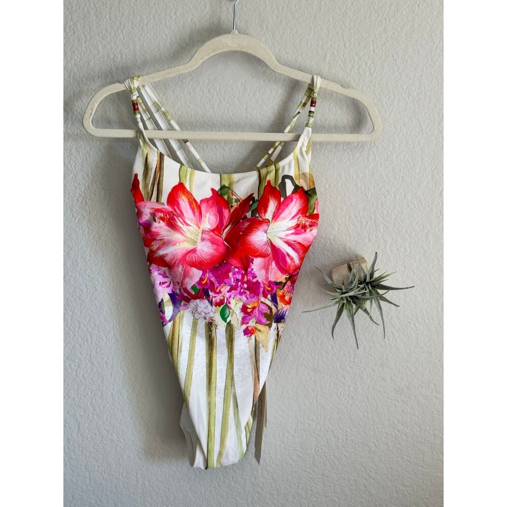 Gottex One Piece Swimsuit Size 8| Scoop Neck| Beaded Straps | Resort wear Swim